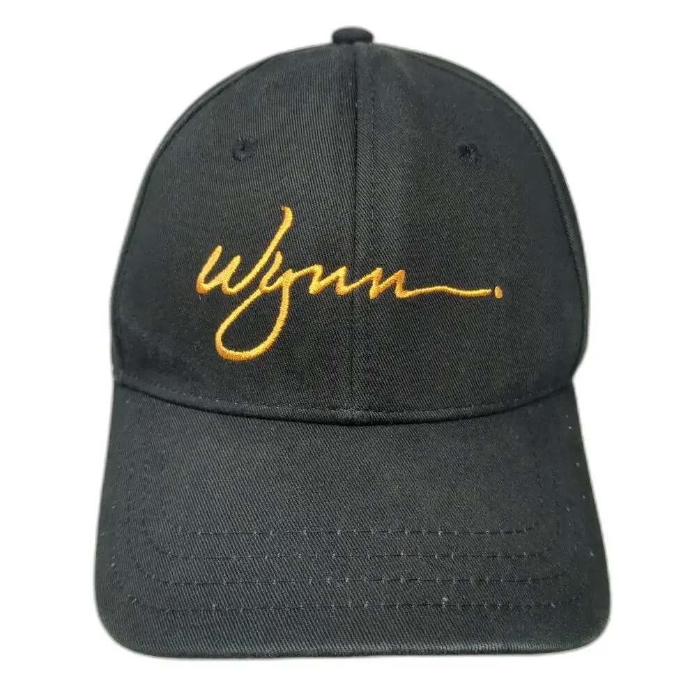 Wynn Baseball Cap Black One Size Embroidered Logo Cotton Strapback Casino Hat